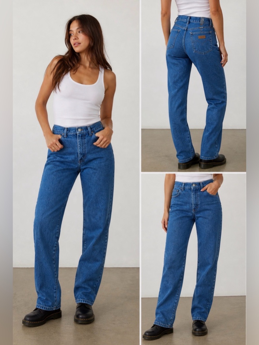 Vintage Rustler Jeans High Rise Straight Leg 26 27 Medium Wash Classic Western